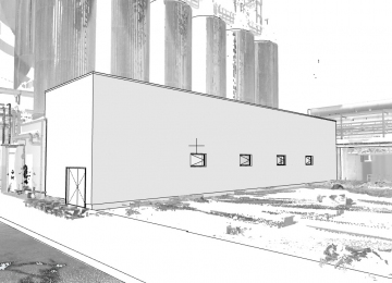 Borsodi Sörgyár, technológiai épület, lézerszkenneres felméréssel